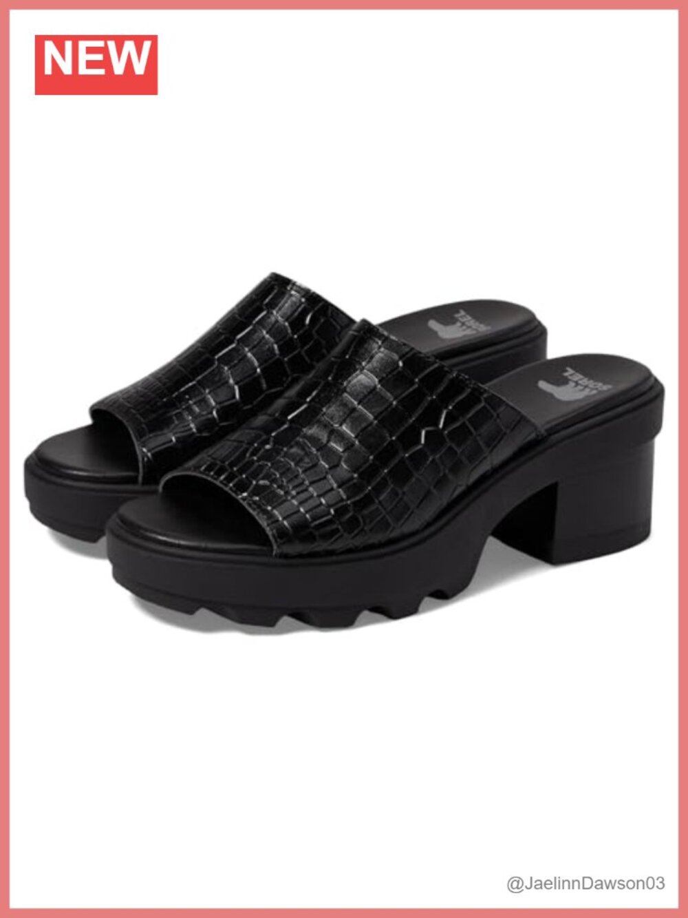 Leather Slip-On Block Heels Women's Sandals Open Toe